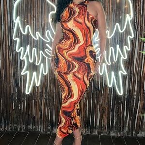 Elegant Swirl Patterned Dress